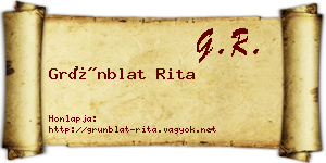 Grünblat Rita névjegykártya